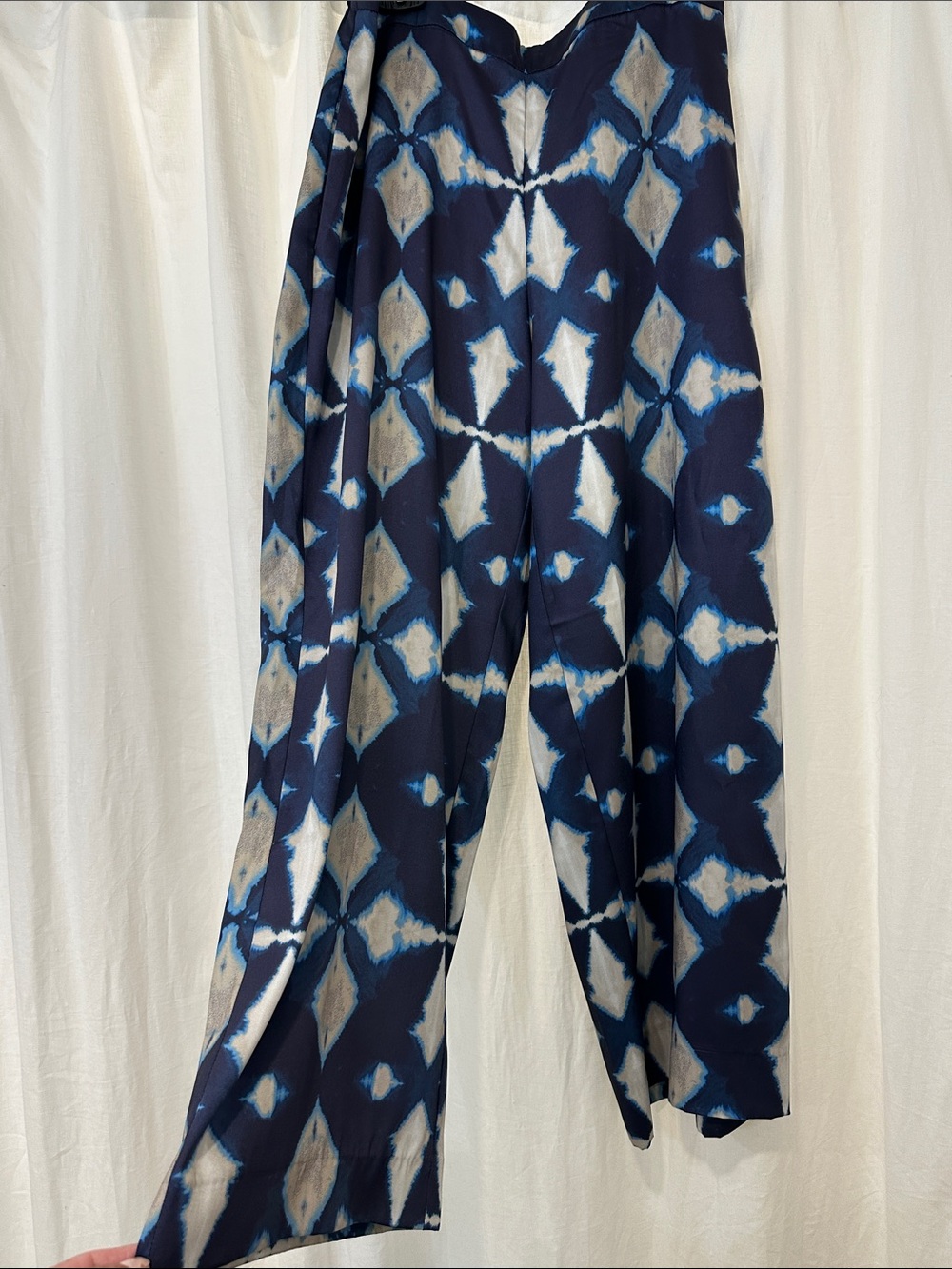 Banana Republic Navy Blue Tie-Dye Wide Leg Pants